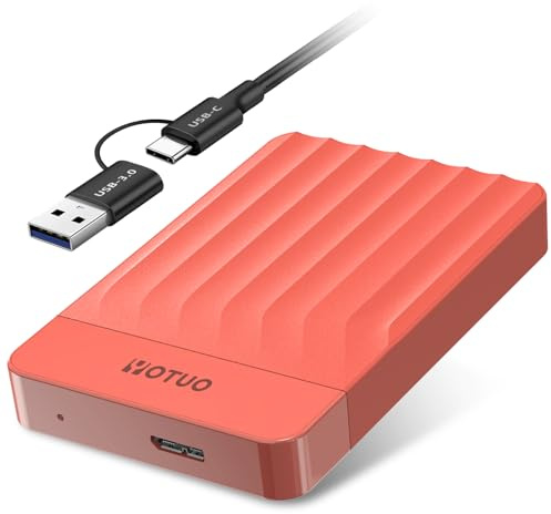 YOTUO 1TB External Hard Drive, Portable Storage Expansion HDD, USB 3.0 & USB-C for PC, Mac, Desktop, Laptop, Smartphone, PS4, Xbox One, Xbox 360, Office & Game Red