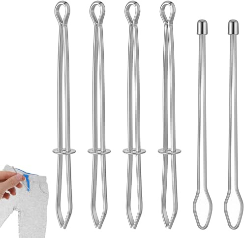 6 Pcs Cord Threader Tool Bodkin Sewing Tool Drawstring Threader Metal Bodkin for Reinserting Lost Drawstrings Draw String Easy Quick Insert for Sweatpants Hoodies Trunks Sweatpant Pants