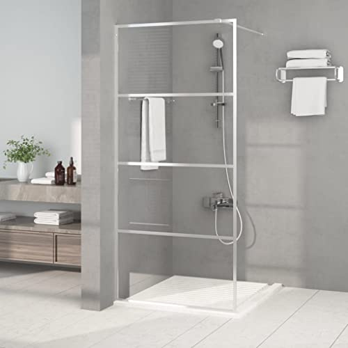 LoogCape Paroi de douche pour douche à l'italienne, 90 x 195 cm, verre de sécurité ESG, argenté, sans cadre, avec profil réglable, protection anti-éclaboussures, porte pliante, paroi latérale, porte