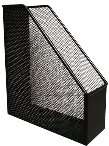 Magazine File Rack Q-CONNECT Metal Black/Document Archiving/Type-for Documents/Kind-A4/90 / Material-Metal/Label-N.a. / Colour-Black/Format-A4 / Weight (g/m2)-N.a. / Width (mm)-90
