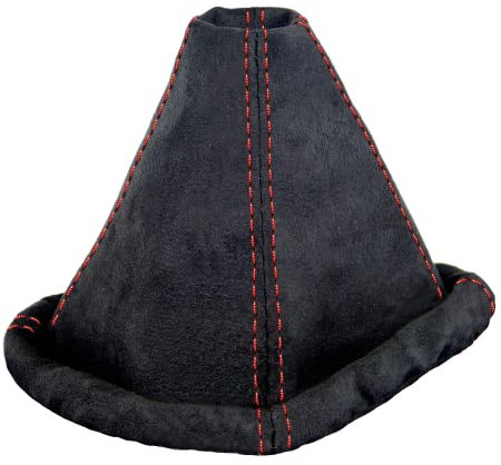 L & P Car Design L&P A0118 Schaltsack Schaltmanschette kompatibel mit VW Golf 2 II 3 III Polo 6N Passat 35i UVM. weiche Microfaser Schwarz Naht Rot