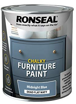 Ronseal RSLCFPMB750 750 ml Chalky Furniture Paint - Midnight Blue