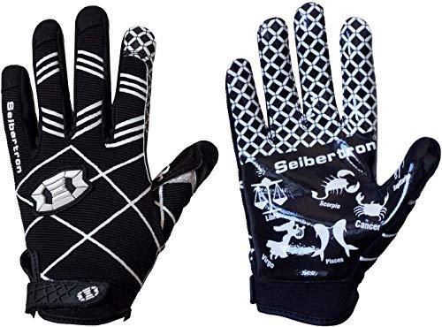 Seibertron Pro 3.0 12 Konstellation Elite Ultra-Stick Sports Receiver/Empfänger Handschuhe American Football Gloves Jugend und Kinder Black L