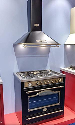 Kaiser Empire Set/Kaiser A 9315 Em Dunstabzugshaube 90 cm/Gas Elektro Standherd Kaiser HGE 93555 Em/Elektro Backofen /8 Funktionen/Selbstreinigung/Drehspieß/Kaminhaube/Wandhaube