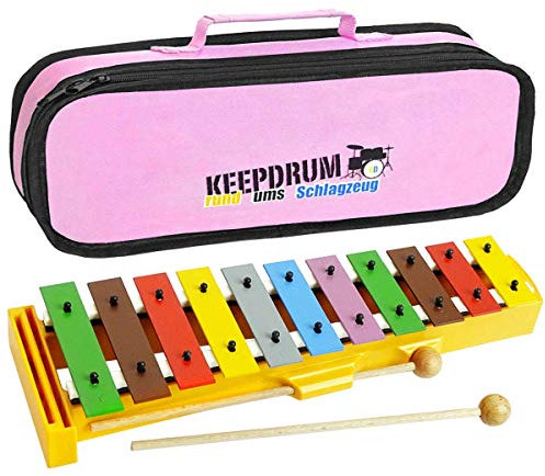 Sonor GS Glockenspiel Bunt 11 Töne von c3 bis f4 + keepdrum Tasche Bag Pink