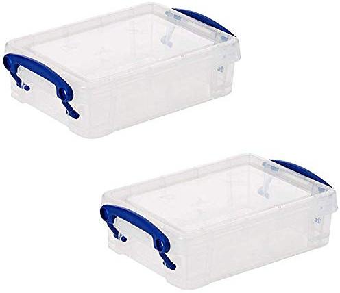 Really Useful Box Really Useful Boxes 0.35 Litre Rectangle Clear Pack of 2