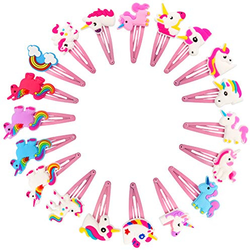 tiopeia 20 PCS Unicorn Hair Clips Cute Unicorn Hair Barrettes Cartoon Hairpins for Kids Girls Children