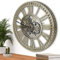 TOKTEKK Wanduhr Große 60cm mit Bewegliche Zahnrad, Vintage Retro Industriell Metall Wanduhr Romische Zahlen für Zimmer Zuhause KüChe Schlafzimmer Büro Schule (Bronze)