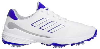 adidas Men's ZG23 Golf Shoes, Footwear White/Lucid Blue/Silver Metallic, 10