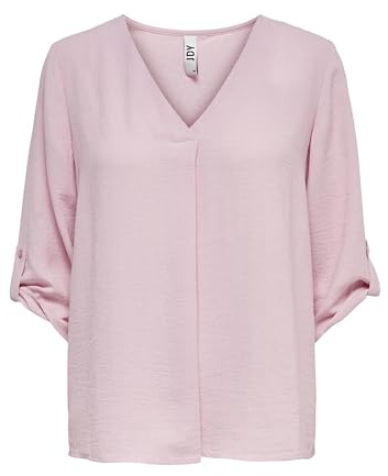 JDY Camisa Larga de Mujer Mangas 3/4, Blusa Casual y Suelta, túnica Ligera y Holgada JDYDIVYA, Color:Rosa-2, Talla:38