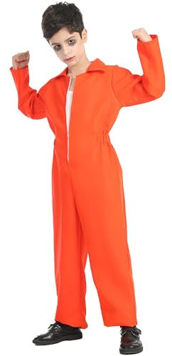 Halloween Kostüm Kind, Ghostbuster Kostüm Orange Diabolische Puppe Chucky Edward Tod Besessene Puppe Annabelle Mädchen (4-6 Jahre, Gefangen)