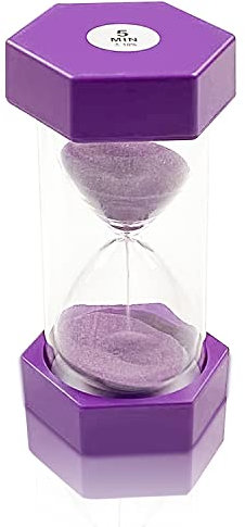 Sand Timer Set, Sandglass Set for Children, Hourglass Sandtimer for Classroom Game Home Office Decoration, 5min, purple