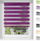 Fenster Verdunklungsstoff 120x350cm lichtdurchlässig & verdunkelnd, Gardine Klemmrollo Duo Rollo Fensterrollo inkl. Montagematerial, für Fenster, Lila