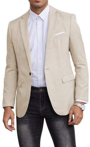 EMERAIDVLN Beige Sports Coat Men Business Sports Coats Suit Blazers for Men Mens Blazers and Sport Coats Lightweight Blazer Jacket Size Large