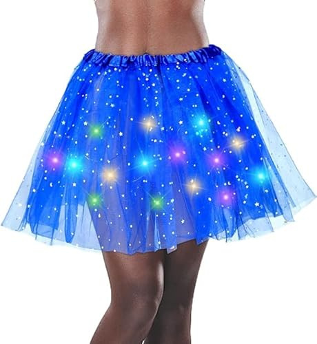 EKKONG Falda de tutú para Mujer y niña,Falda De Tutú con Luz Led para Mujer,Luminosa Fiesta De Navidad Sstage Performance Tul Ballet para Niños Y Adulto