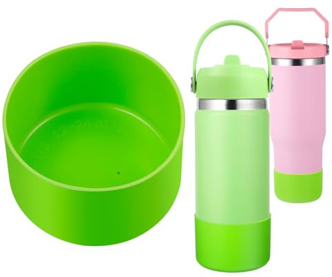 DBIW Boot for Hydro Flask 12-24OZ Water Bottle/Stanley Tumbler 40OZ, Bottom Boots for Hydroflask Sports Water Bottles, Silicone Bottom Cover Sleeve (Lime Green, Fits Stanley Cups + Hydro 12-24 oz)