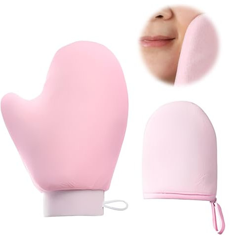Bräunungshandschuh, Selbstbräuner Handschuh, Schwarz Dual Sided Tan Applicator Mitt, Mehrweg Self Tan Bräunungshandschuh für Bräunungscreme Und Peeling, Waschbar Handschuhe Tanning