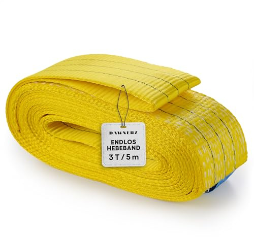 Dawnerz Round Sling 3000 kg, 5 m – Single Layer Lifting Sling – Continuous Lifting Strap Made of Polyester