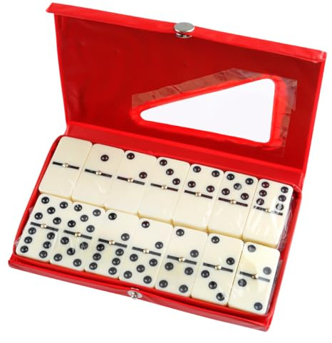 Lotsdonxia Double Six Dominoes Set – Traditional 28-Piece Dominoes with Red Box, Retro Design for Kids & Adults Board Games and Festival Parties