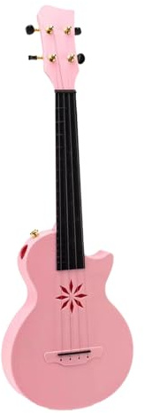 25 Tums Ukulelesats, Bärbar Kolfiberukulele med Bärväska för Nybörjare Vuxna Tonåringar Professionellt Stränginstrument (Rosa)
