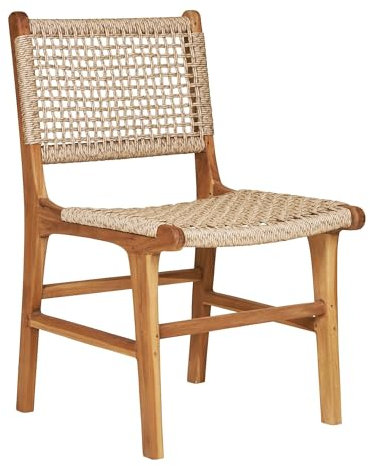 Luxusbetten24 2er Set - Gartenstuhl Capri ohne Armlehne aus Teakholz