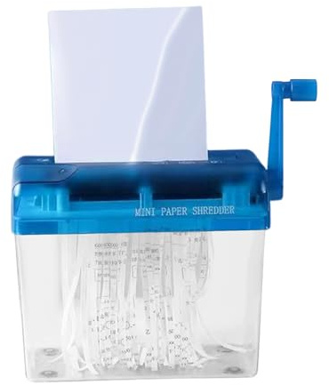 Shredder di carta - Macchina di taglio dei documenti manuali, strumento di organizzatore di scrivania compatta, attrezzatura per ufficio leggera | Dispositivo di triturazione portatile per le