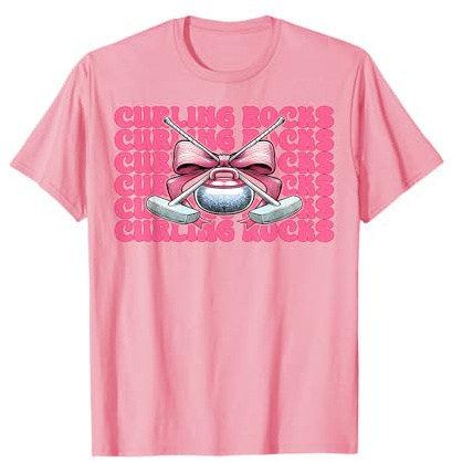 Curling Rocks Piedra Jugador Chica Mamá Coqueta Arco Camiseta