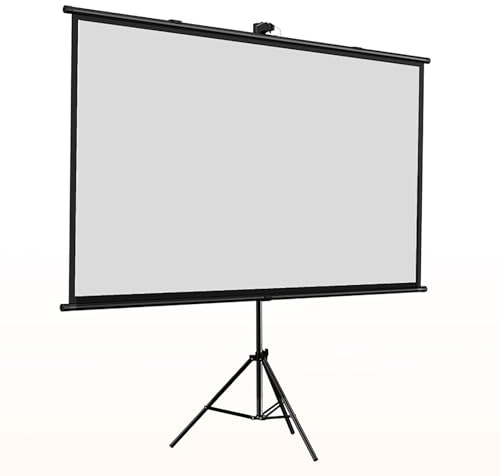 Proyector de Pantalla con trípode, Pantalla Extensible 4:3 16:9, Pantalla de proyección portátil de pie de 60 a 72 para Cine en casa, Interior y Exterior, Cine en el Patio, Viajes (4:3 72