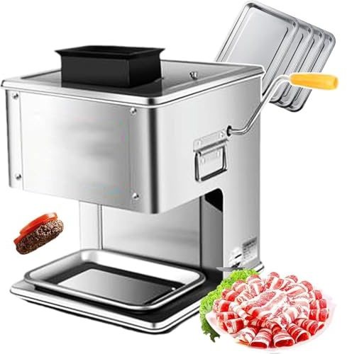 Affettatrice elettrica per carne, 850 W, 3 in 1, manuale e automatica, per uso commerciale e domestico, in acciaio inox