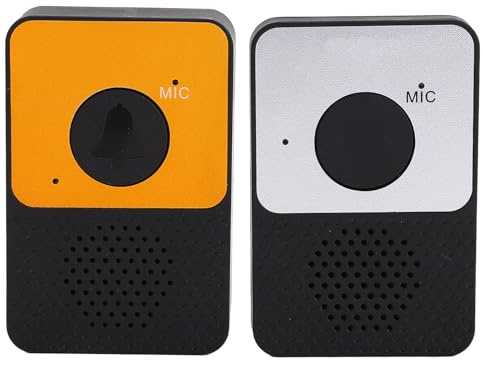 Walmeck Trådlös Intercom-dörrklocka, 1000 Fots Räckvidd, 8 Volymnivåer, LED-blixt, 4 Ringsignaler, Tvåvägs, Vattentät för Hemmakontor Utomhus, Enkel Tryck för Att Prata