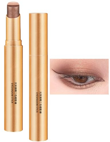 Ombretto Stick Occhi Sfumato A 3 Colori, Matitas Ombretto Sfumato, Ombretti In Stick Glitterati In Crema Waterproof, A Lunga Tenuta, A Prova Di Pieghe, Per Principianti, Professionisti(02)