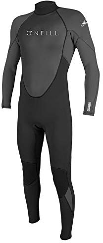 O'Neill Men's Reactor-2 3:2mm Back Zip Full Wetsuit, Lightweight Warmth with Good Flexibility for Surfing, Paddleboarding, Kayaking, Black/Graphite, Large
