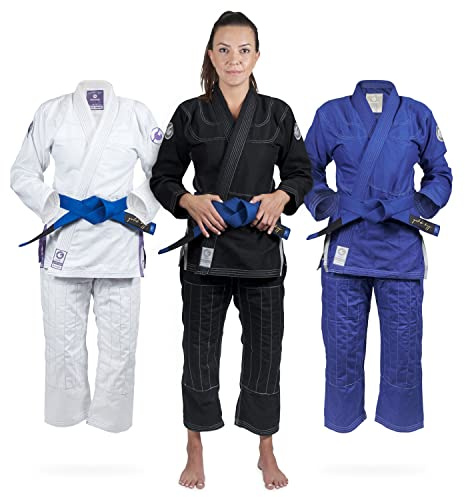 Gold BJJ Womens Aeroweave Jiu Jitsu Gi - Ultra Lightweight BJJ Gi for Women (Black, F3)