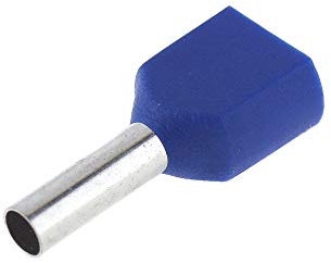 SeKi 14222 Lot de 100 embouts de câble jumelés 2 x 2,5 mm² Bleu 2,5 mm²