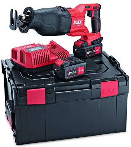 Flex Akku-Säbelsäge RSP DW 18.0-EC/5.0 Set (Säge mit Pendelhub 18,0 V, 5Ah, Leerlaufhubzahl 0-3000 /min, Hub 32 mm) 469084