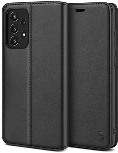 BEZ Coque pour Samsung A52S 5G, Coque pour Samsung A52S, Etui Housse pour Samsung Galaxy A52 5G en Cuir Premium Flip Case Portefeuille, à Rabat avec Porte-Cartes de Crédit, Fermeture Magnétique, Noir