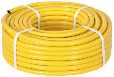 HoitoDeals 100Meter Yellow Hose Pipe 12MM Diameter Reinforced Braided PVC Watering Hosepipe Reel Useful for Garden and Outdoor