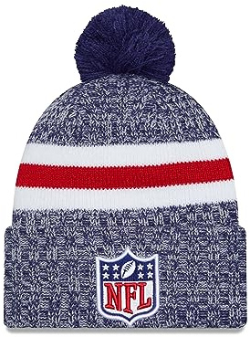 New Era NFL sidolinje sport stickad mössa amerikansk fotboll 2023/2024 hatt vintermössa med pom-pom tofs mössa en storlek alla lag