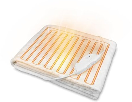 Wintem Elektrische Heizdecke für Einzelbett, 150 x 80 cm, ideal zum Erwärmen des Bettes im Winter, mit 4 Temperaturstufen und Überhitzungsschutz mit automatischer Abschaltung