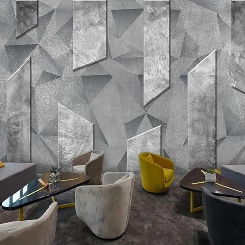 MIXUEXUNLU Mural Geometric Gray 3D Tool Wallpaper Living Room TV Sofa Decoration Creative Art Wall Painting Decoration