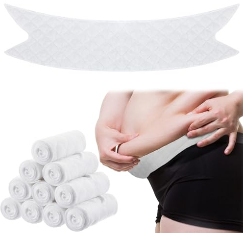 Wesnoy 10 Pcs Tummy Liners for Sweat Rash Cotton Belly Pads White L