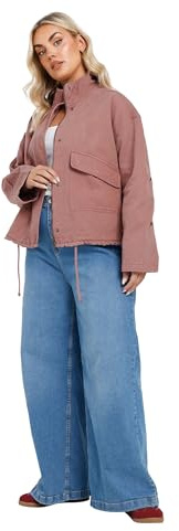 Yours Curve Dusky Drop Shoulder Twill Jacket - Women's - Plus Size Curve