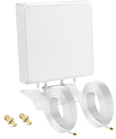 Nelawya 5G/LTE/4G Antenne für Router/Mobile Hotspots/Gateways | 7 dBi Hochverstärkung | MIMO Richtantenne | 3m SMA-Kabel + TS9-Adapter | Innen-/Außenbereich