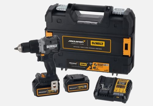 DEWALT DCD85MP2T - Taladro Percutor McLaren sin escobillas XR 18V 13mm con 2 baterias 5Ah y maletin TSTAK