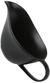 susiodeu Salsera de porcelana resistente, fácil de limpiar a mano o en el lavavajillas. Elegante salsera blanca porcelana para servir deliciosas comidas, negro, 20 x 9 x 8 cm