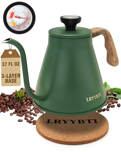 LRYYBTI Gooseneck Kettle Stovetop, Green, 37 fl oz