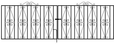 STIRLING Scroll Driveway Gates 3658mm (12ft) GAP x 914mm High galvanised wrought Iron Metal gate ST25ZP
