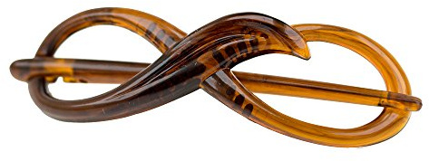1 Stk Libellenspange 8er Form 8x2,5cm in havanna - Made in Germany - WeLoveBeads