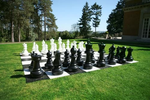 Ubergames XXXL Gartenschach Spiele - Giga Schachfiguren bis 64 cm Groß - Wasserdicht und UV-beständig (Schachfiguren + Boden) - Detaillierte Figuren