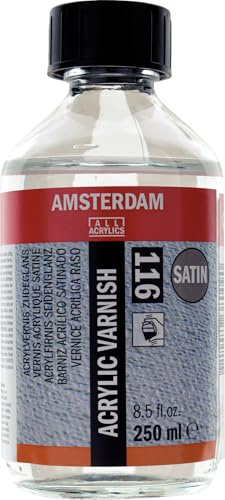 Amsterdam Protection - Acrylic Varnish 116 Satin 250 ml - Non-Yellowing, Durable, Flexible Seal for Acrylic & Oil Paintings